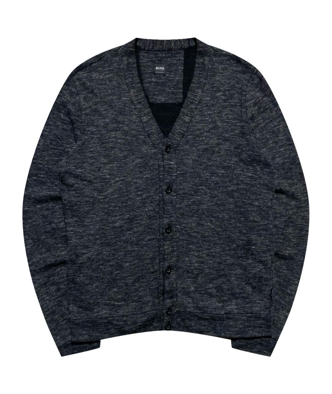 HUGO BOSS Антрацитовый хлопковый кардиган, фото 1