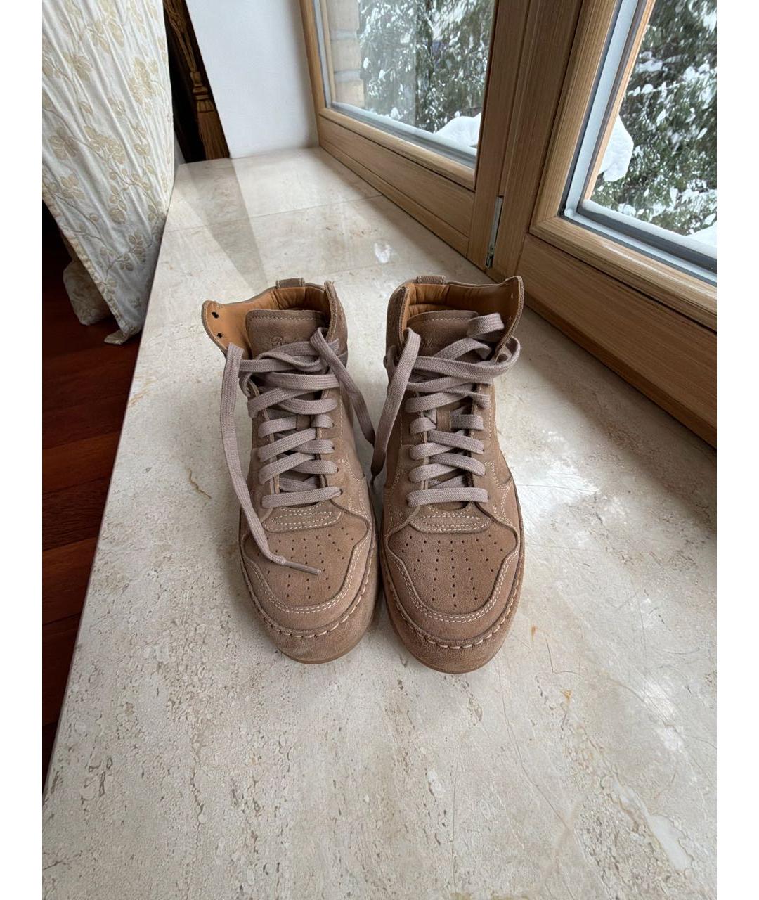 RALPH LAUREN COLLECTION Бежевые замшевые кеды, фото 2