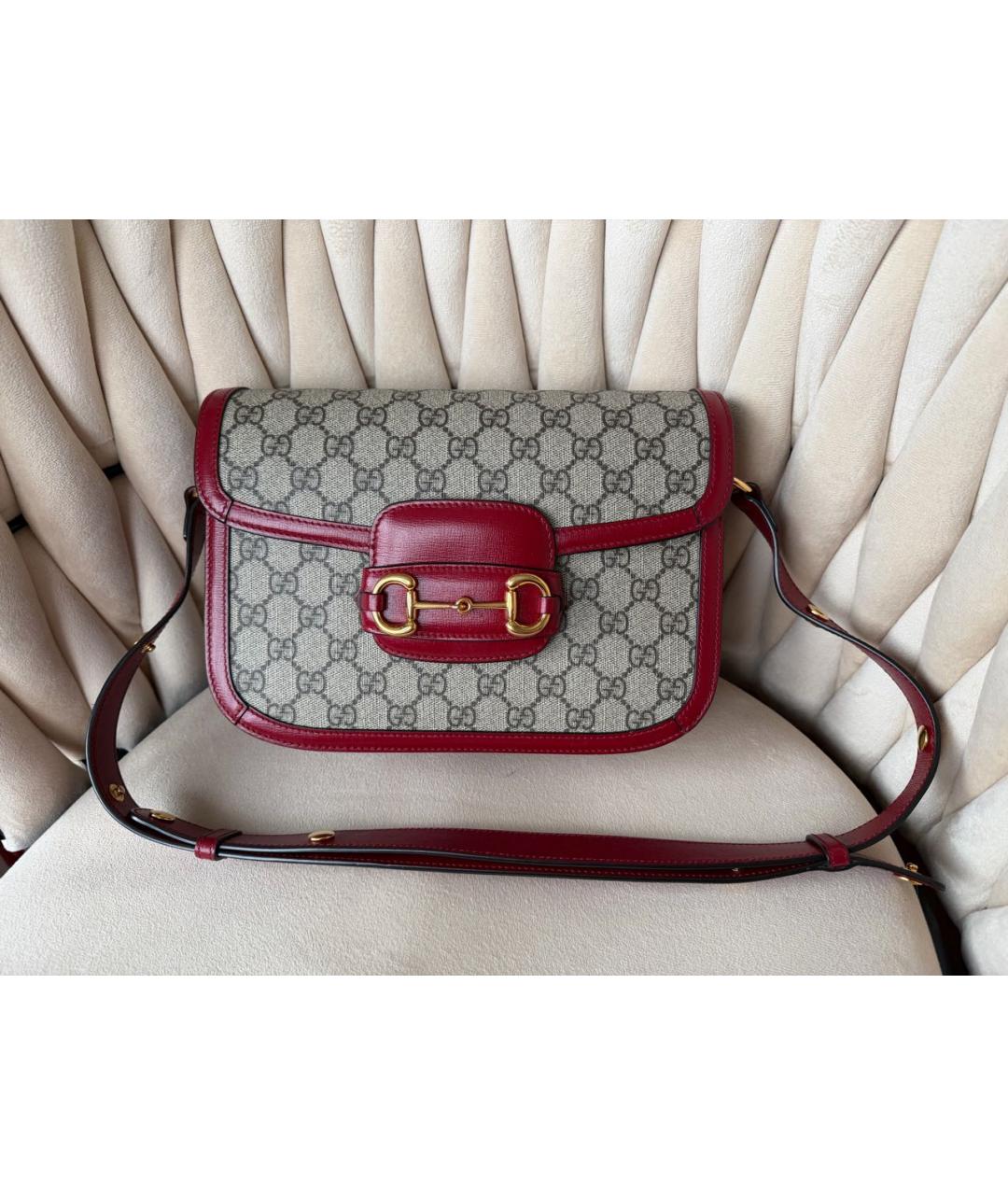 GUCCI Серая кожаная сумка через плечо, фото 2