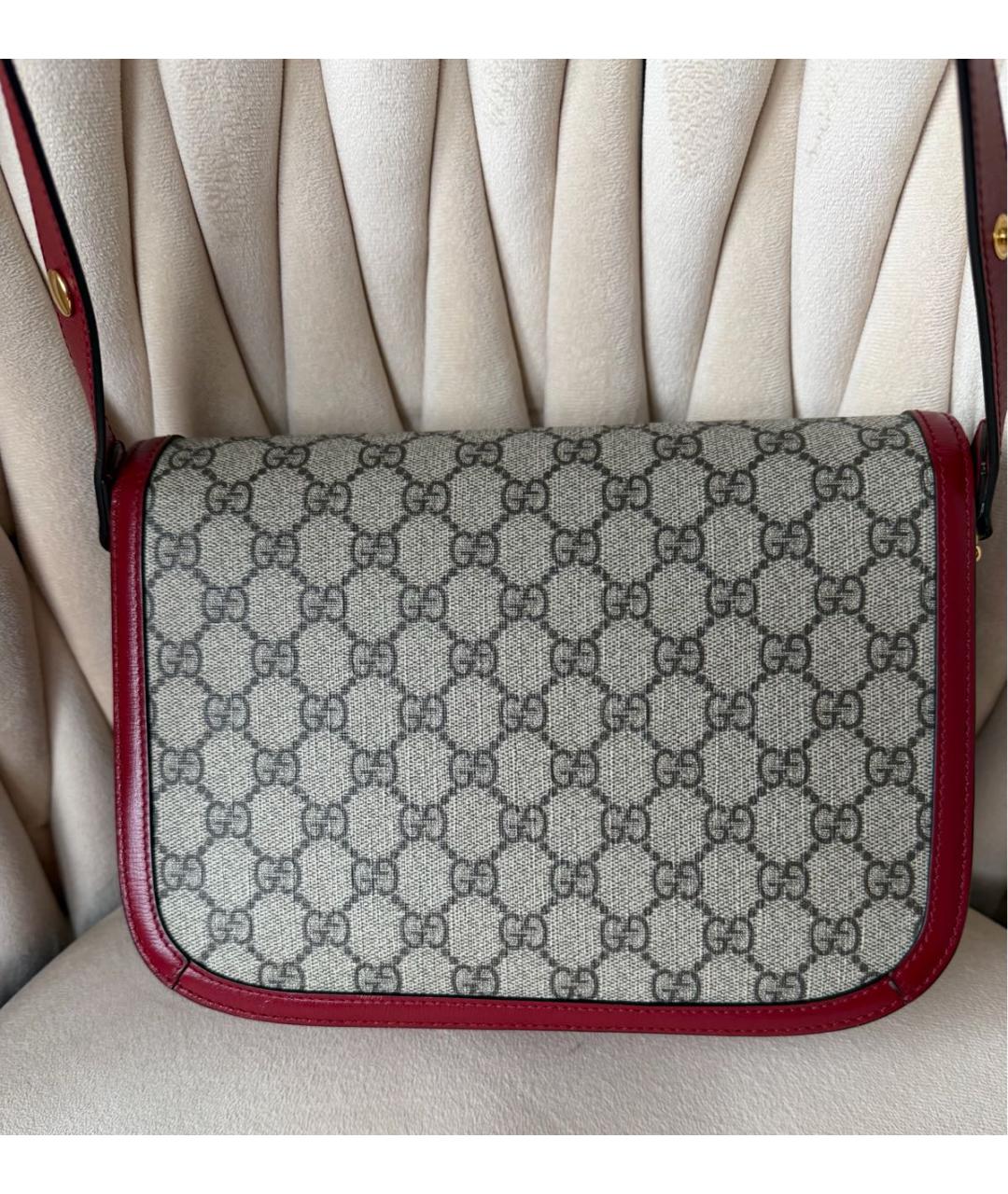 GUCCI Серая кожаная сумка через плечо, фото 3