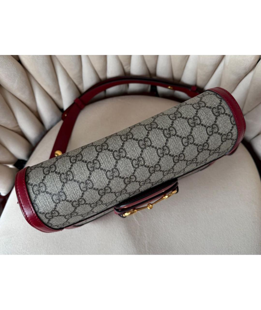 GUCCI Серая кожаная сумка через плечо, фото 7