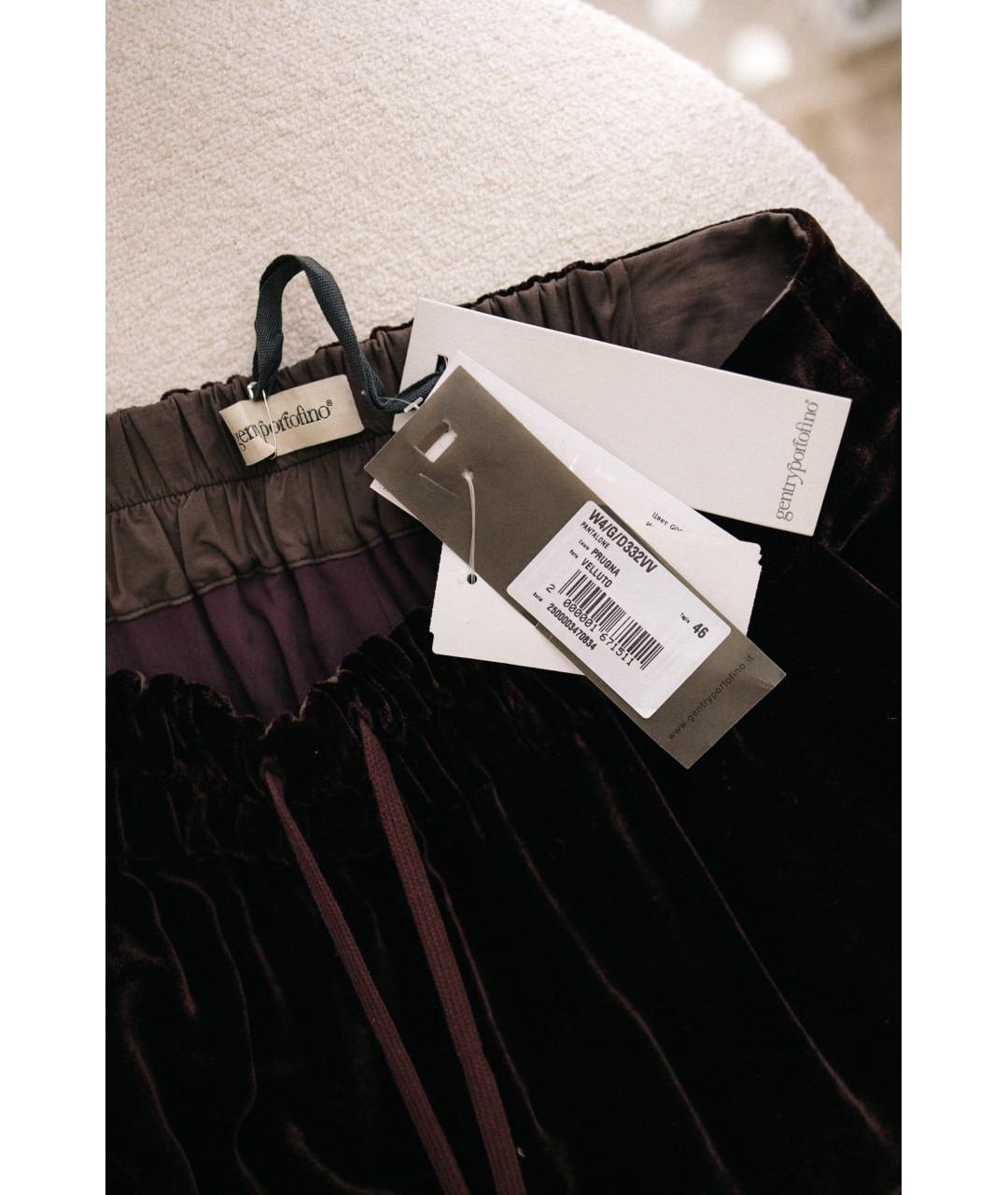 GENTRY PORTOFINO Фиолетовые вискозные брюки широкие, фото 3