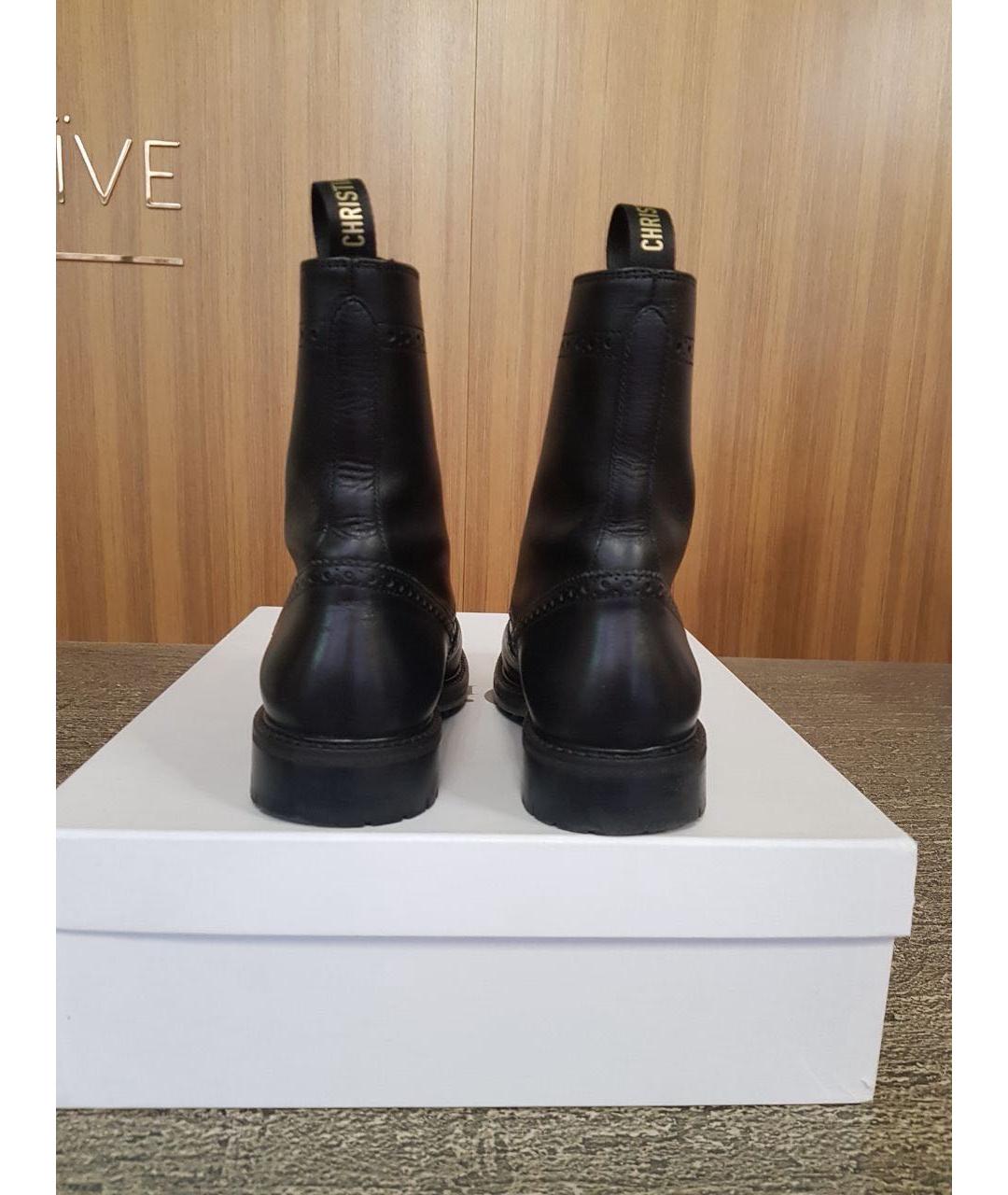 CHRISTIAN DIOR Черные кожаные ботинки, фото 3