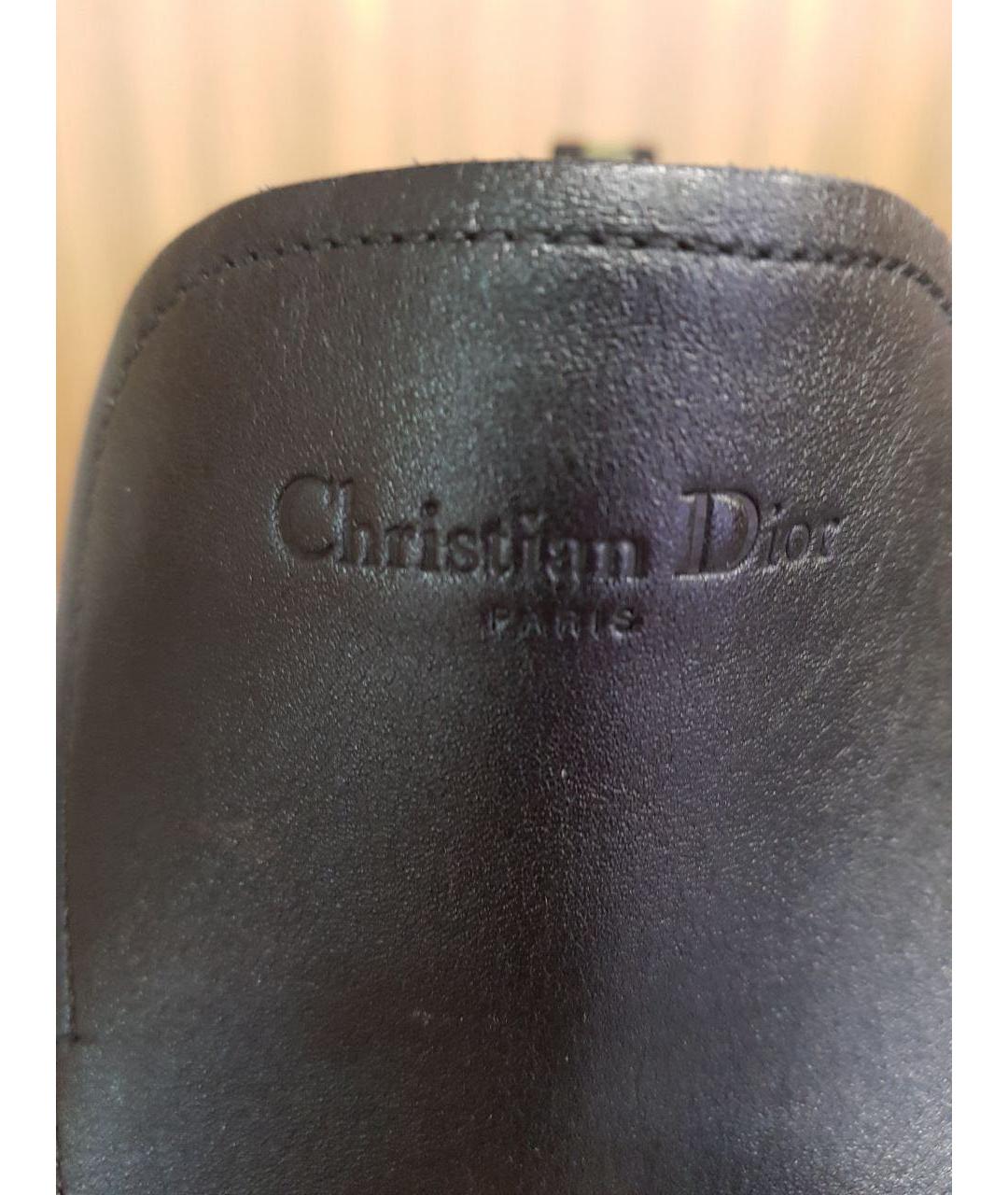 CHRISTIAN DIOR Черные кожаные ботинки, фото 8