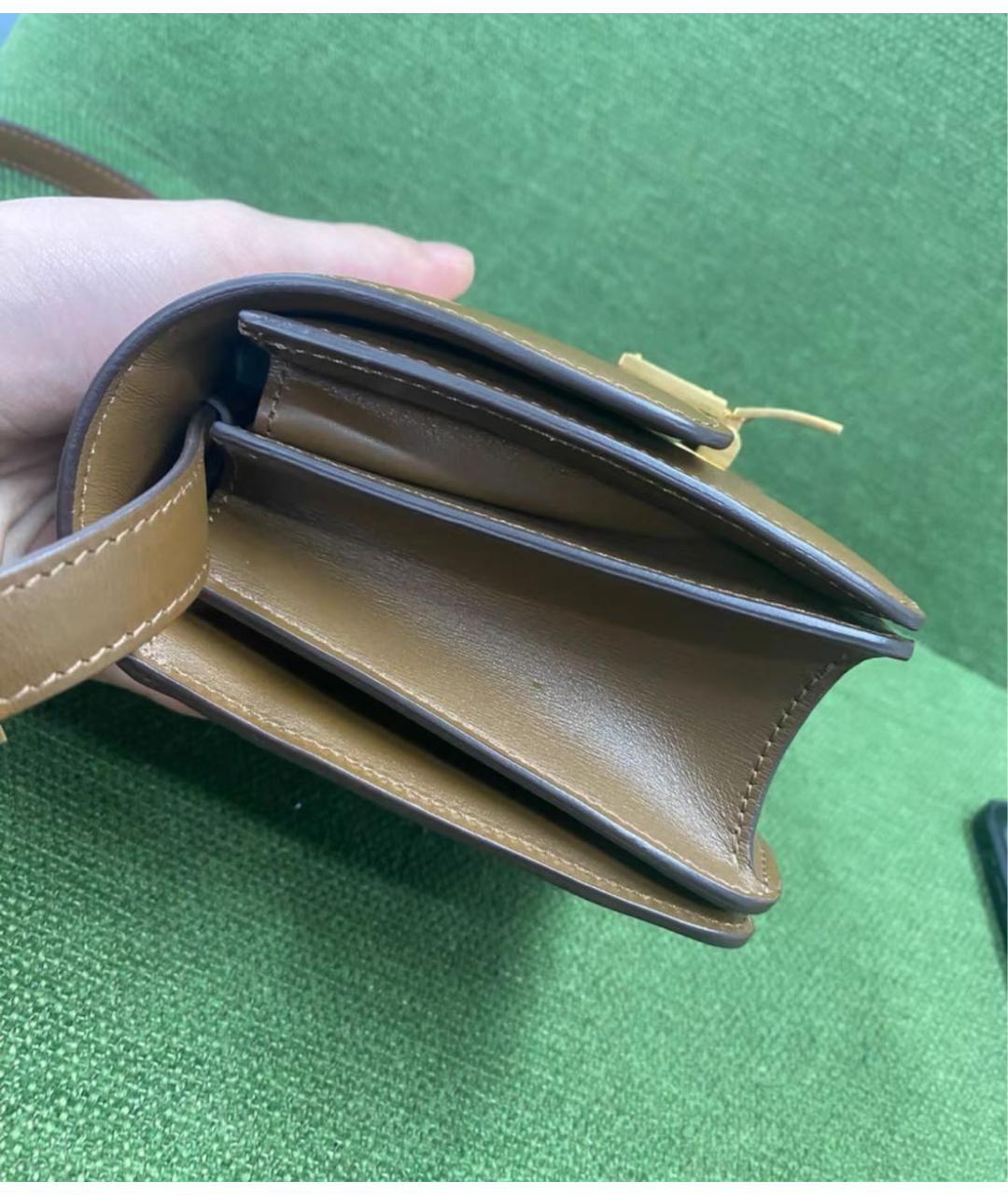 CELINE Коричневая кожаная сумка через плечо, фото 3