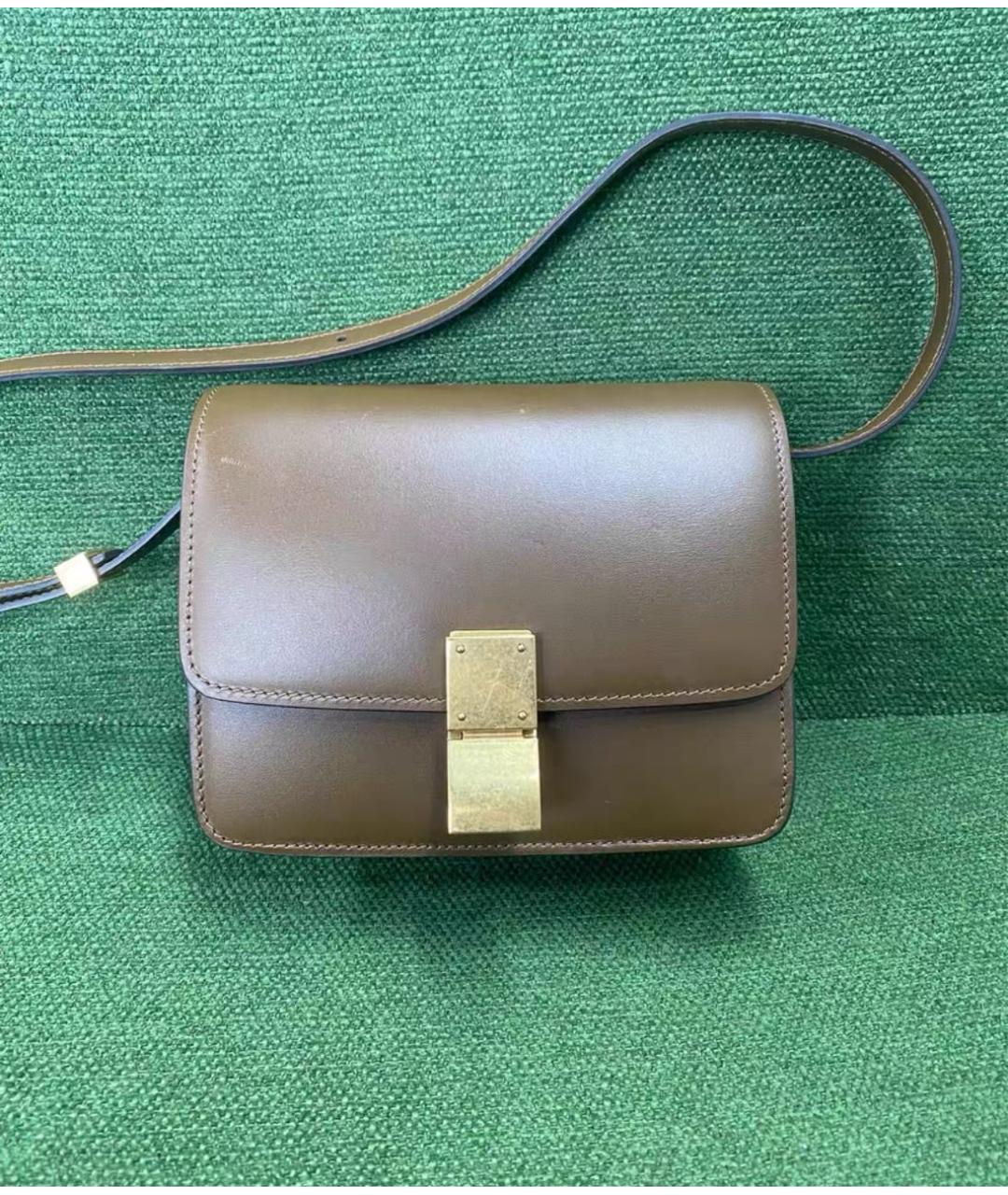 CELINE Коричневая кожаная сумка через плечо, фото 2