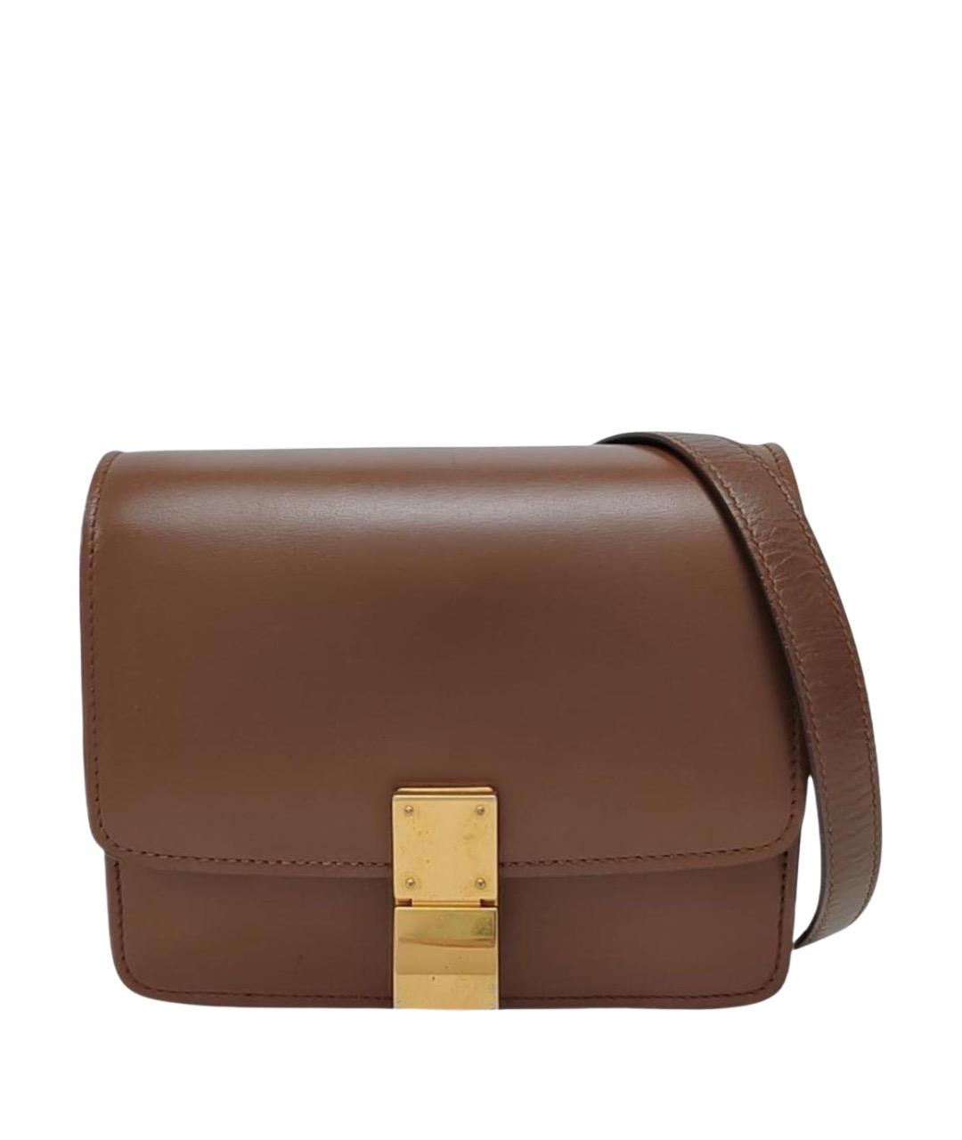 CELINE Коричневая кожаная сумка через плечо, фото 1