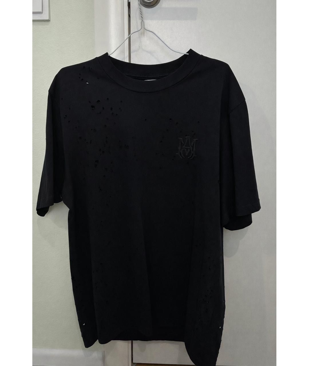 AMIRI Черная хлопковая футболка, фото 3