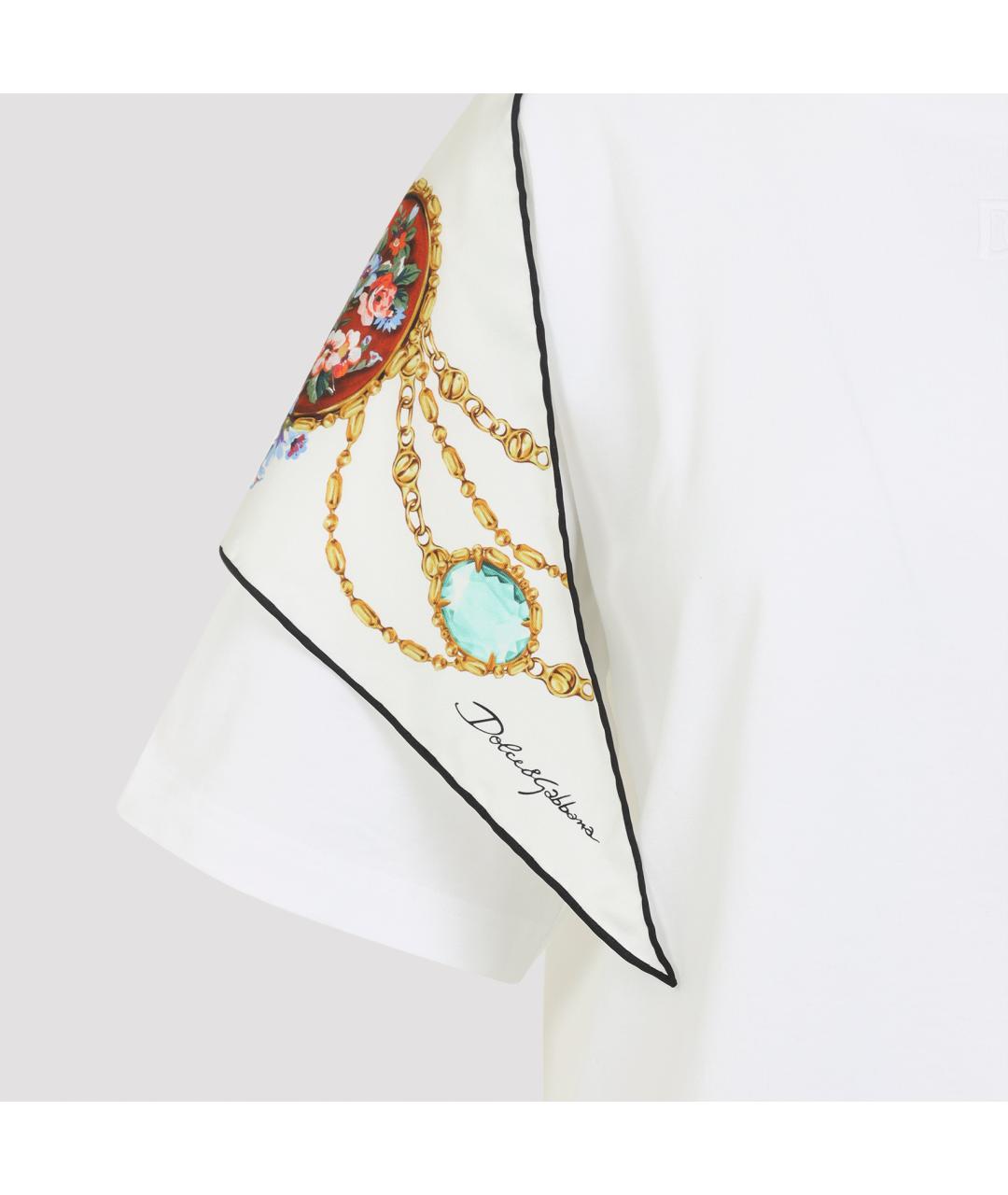 DOLCE&GABBANA Белая хлопковая футболка, фото 5