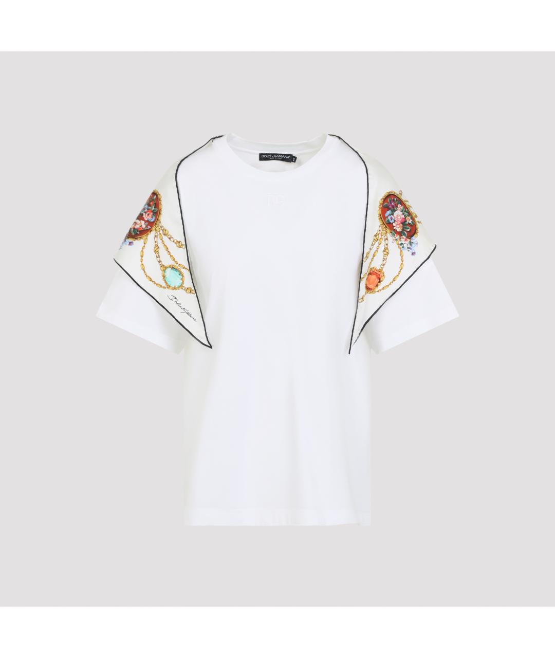 DOLCE&GABBANA Белая хлопковая футболка, фото 3