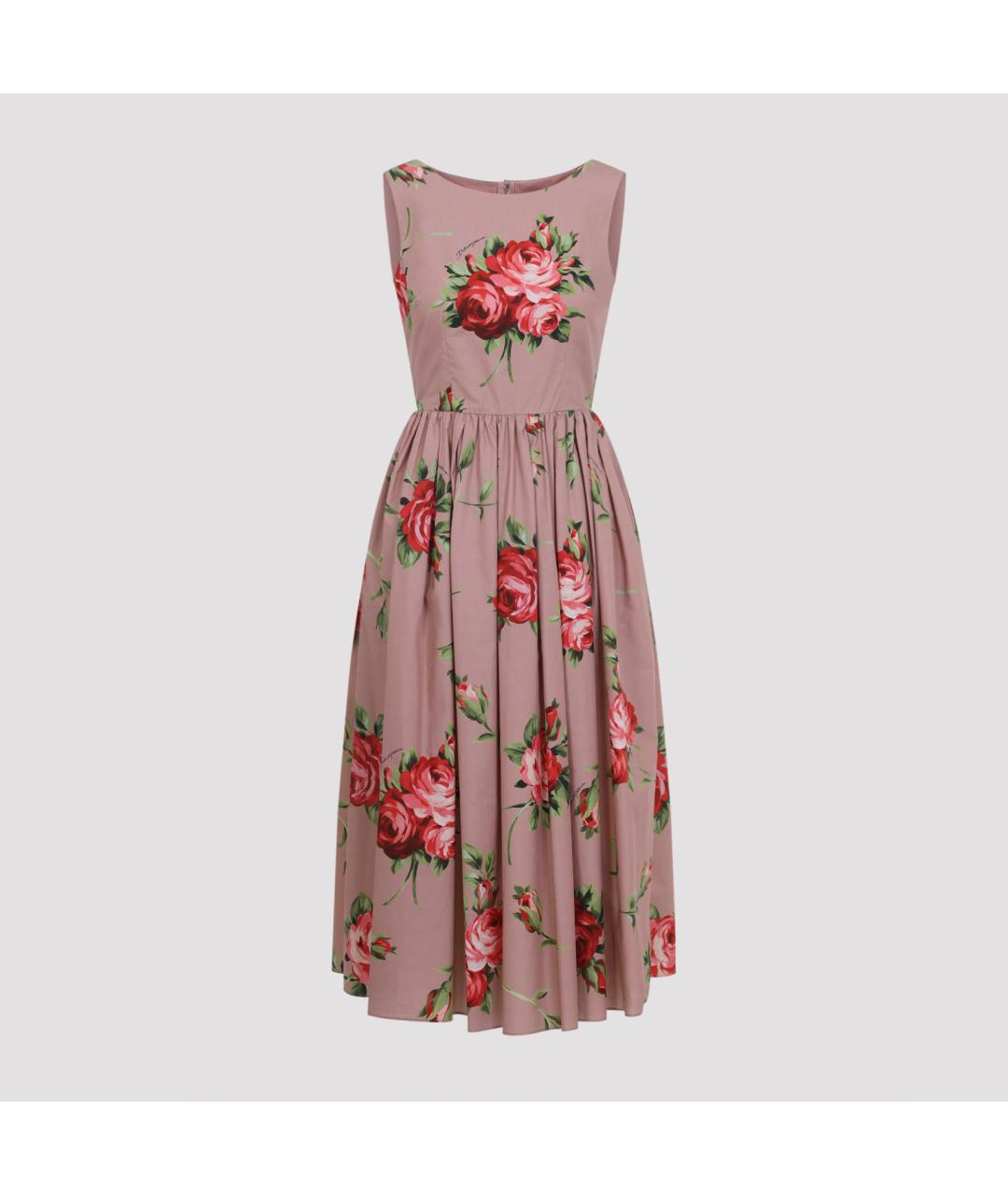 DOLCE&GABBANA Розовое хлопковое платье, фото 2