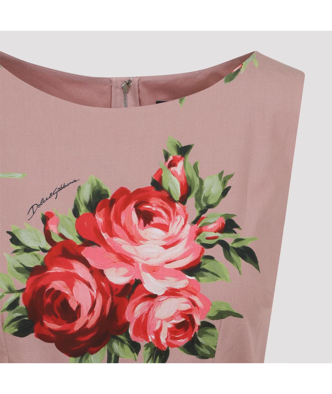 DOLCE&GABBANA Розовое хлопковое платье, фото 5