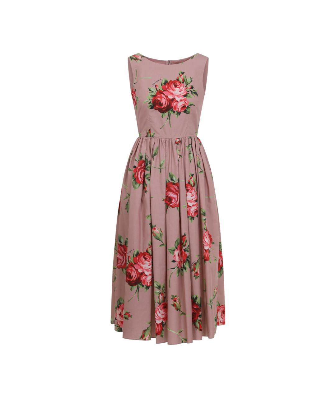 DOLCE&GABBANA Розовое хлопковое платье, фото 1