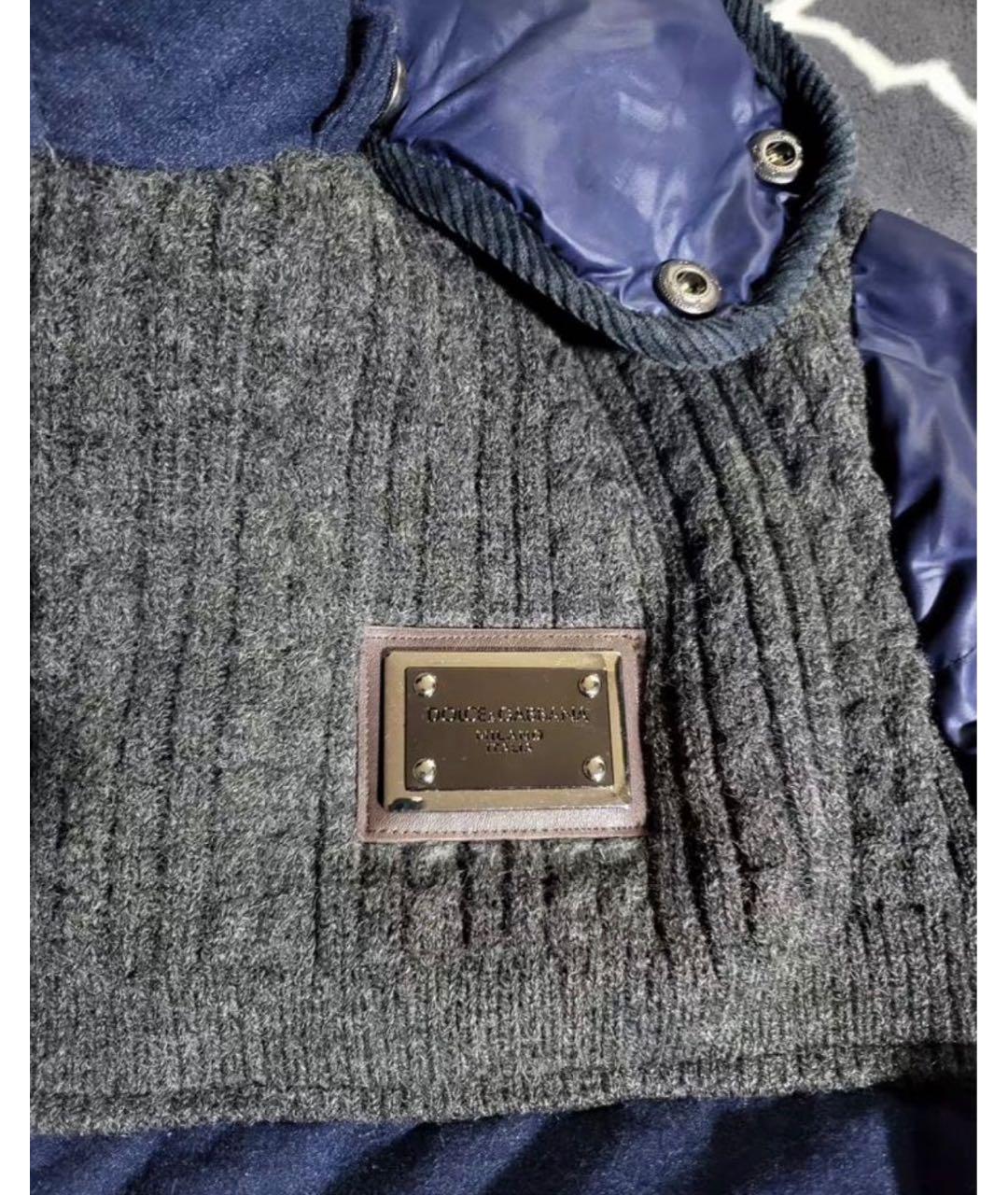 DOLCE&GABBANA Темно-синий пуховик, фото 4