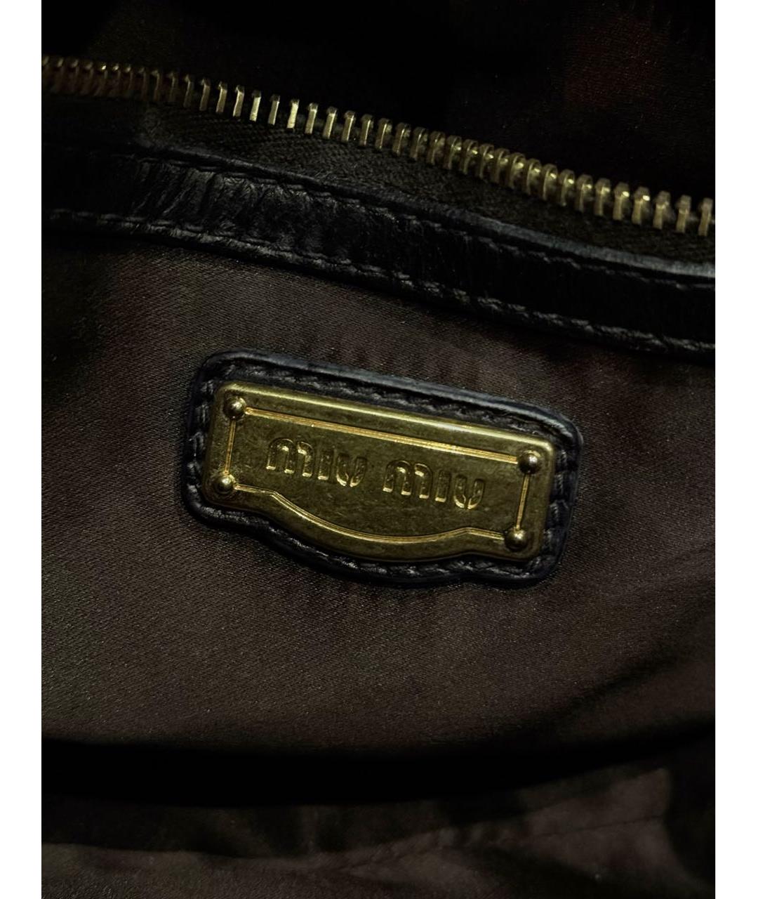 MIU MIU Черная кожаная сумка через плечо, фото 7