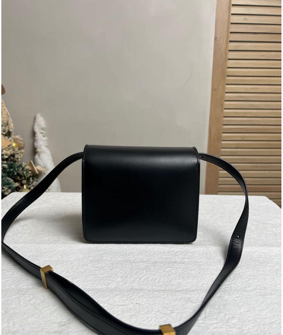 CELINE Черная кожаная сумка через плечо, фото 3