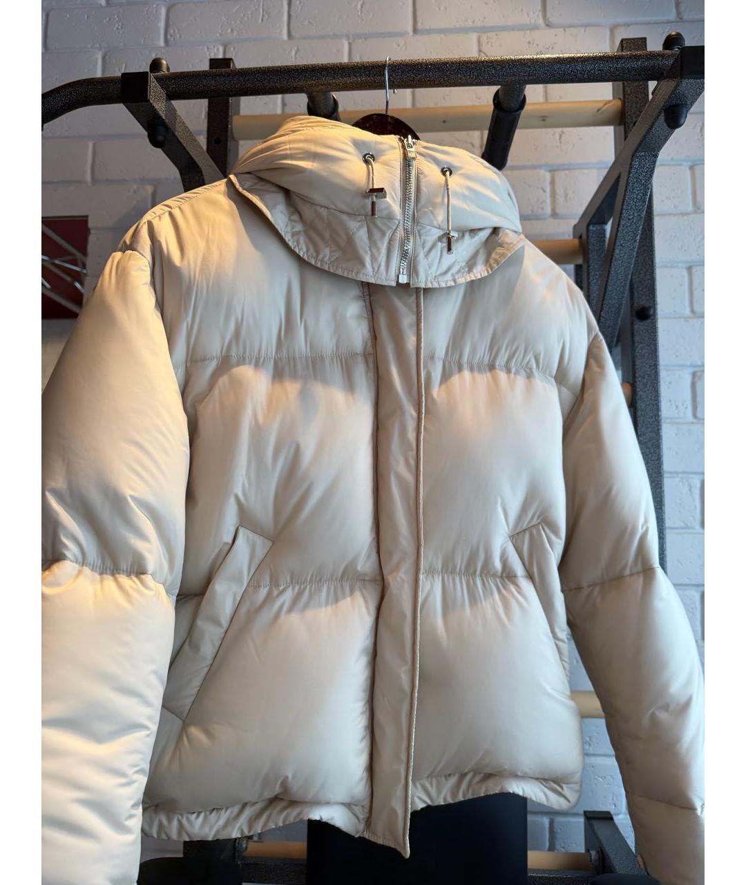 LORO PIANA Бежевый полиуретановый пуховик, фото 3