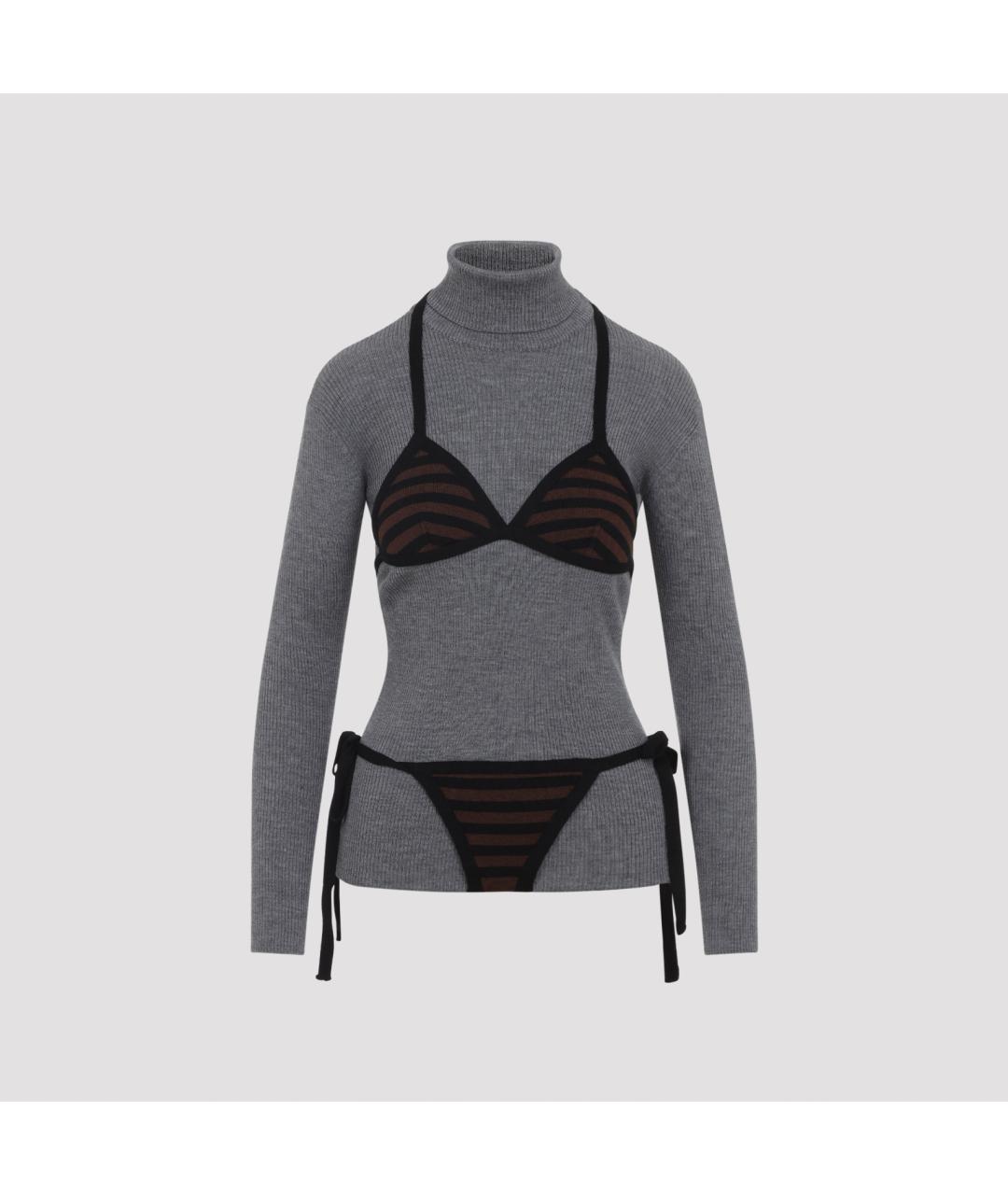 MOSCHINO Серая шерстяная водолазка, фото 2