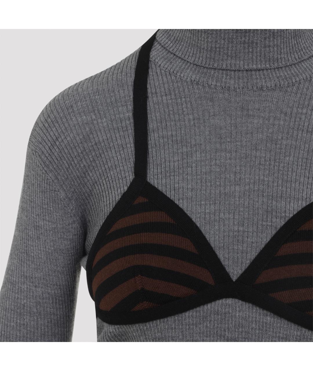 MOSCHINO Серая шерстяная водолазка, фото 6