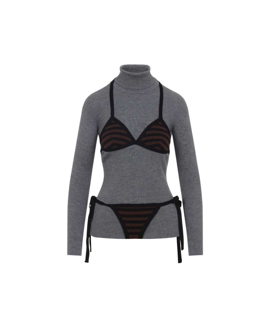 MOSCHINO Серая шерстяная водолазка, фото 1