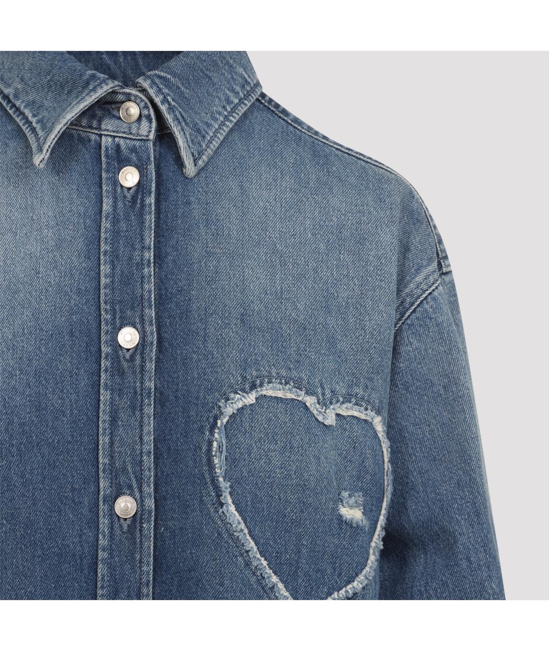 MOSCHINO Синяя хлопковая рубашка, фото 5