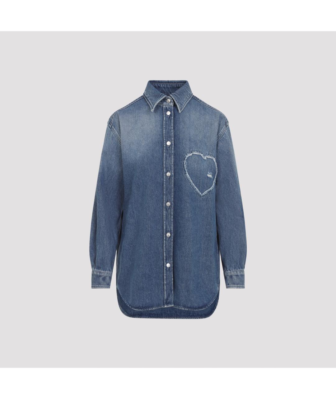 MOSCHINO Синяя хлопковая рубашка, фото 3