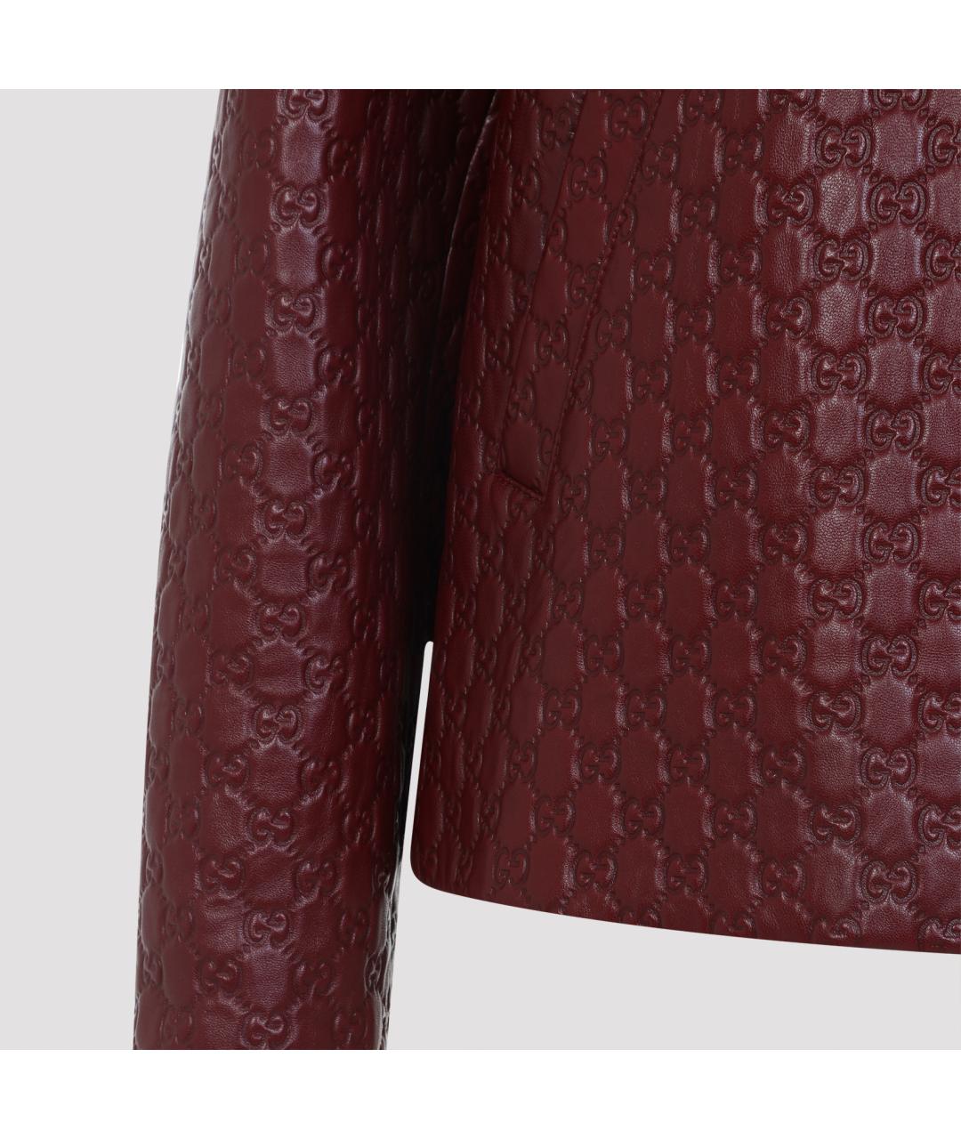 GUCCI Бордовая кожаная куртка, фото 5