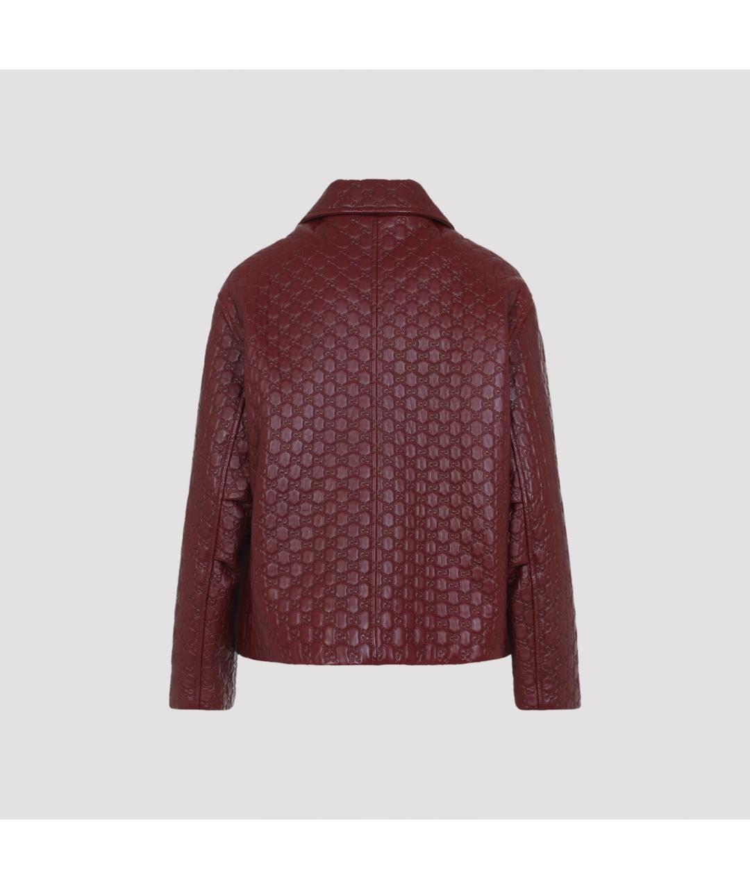 GUCCI Бордовая кожаная куртка, фото 4