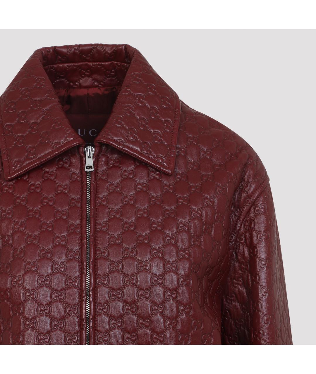 GUCCI Бордовая кожаная куртка, фото 6