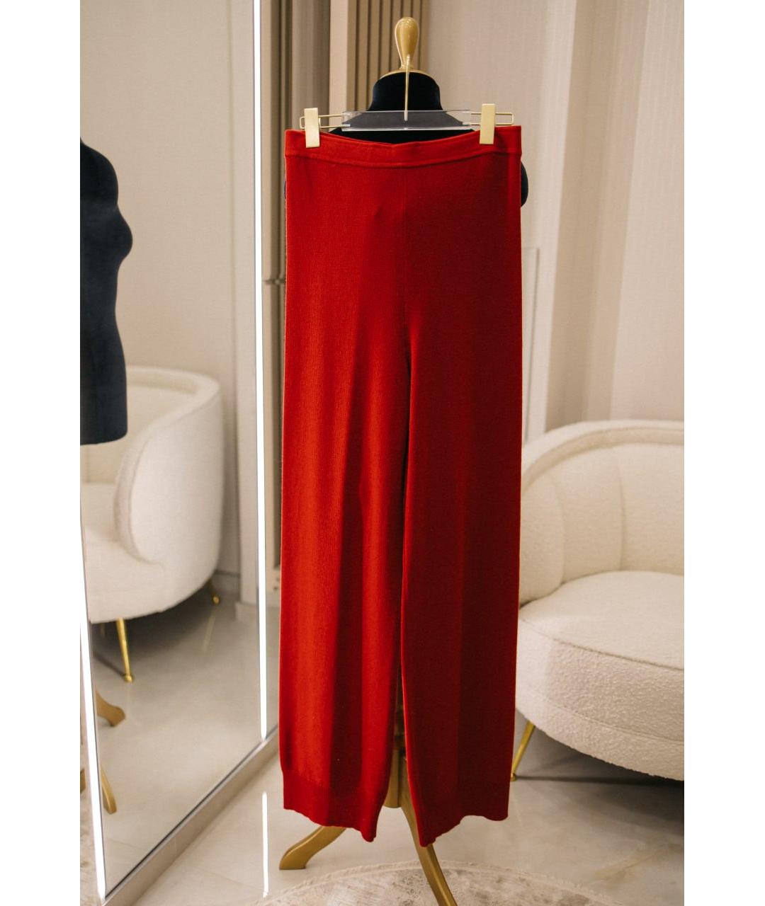 GENTRY PORTOFINO Красные кашемировые брюки широкие, фото 2