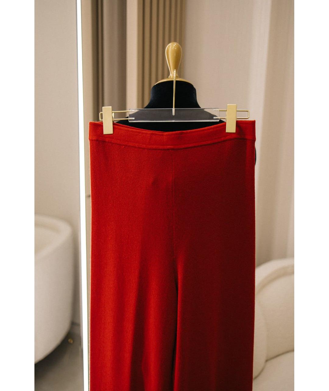 GENTRY PORTOFINO Красные кашемировые брюки широкие, фото 5