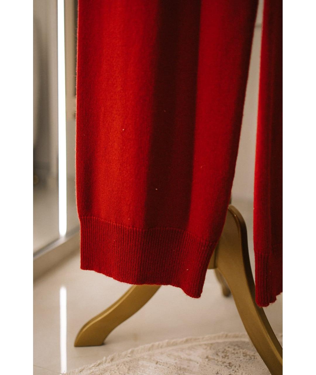 GENTRY PORTOFINO Красные кашемировые брюки широкие, фото 4
