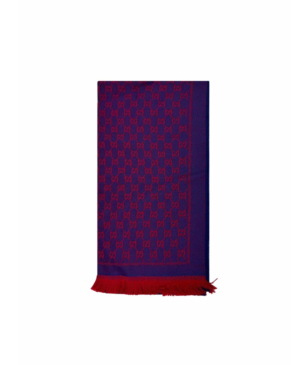 GUCCI Фиолетовый шерстяной шарф, фото 1