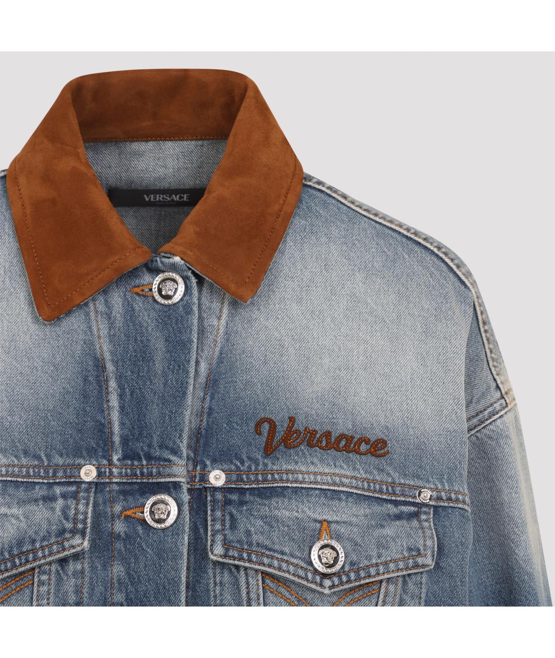 VERSACE Синяя хлопковая куртка, фото 5