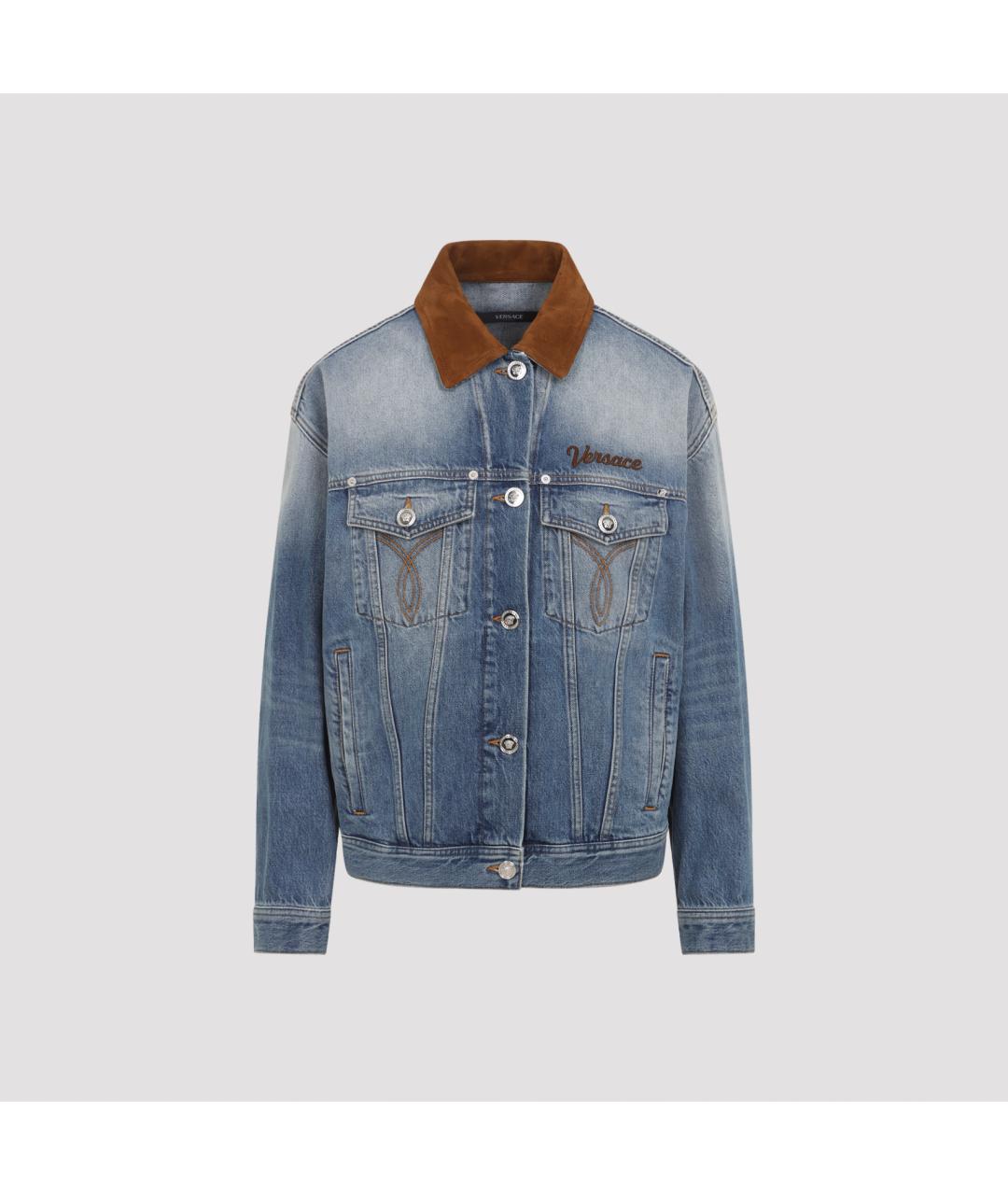 VERSACE Синяя хлопковая куртка, фото 2