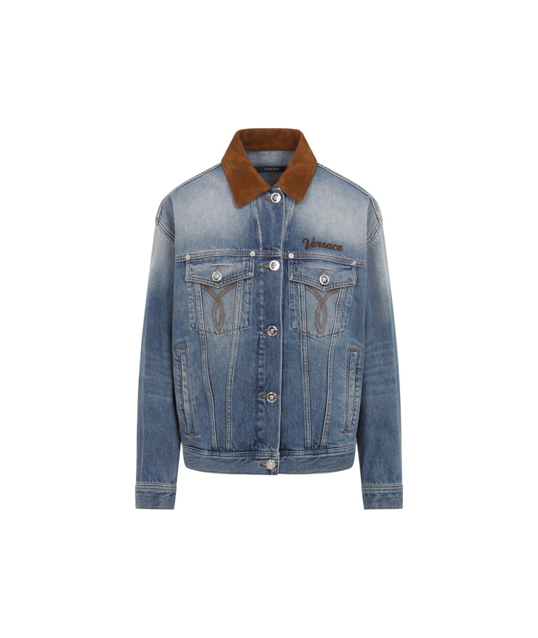 VERSACE Синяя хлопковая куртка, фото 1