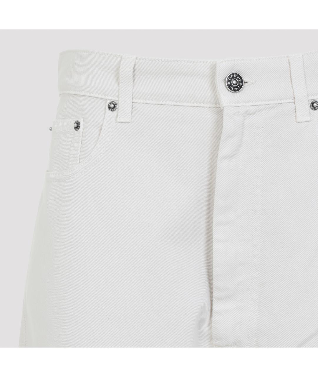 PHOEBE PHILO Белые хлопковые прямые джинсы, фото 5