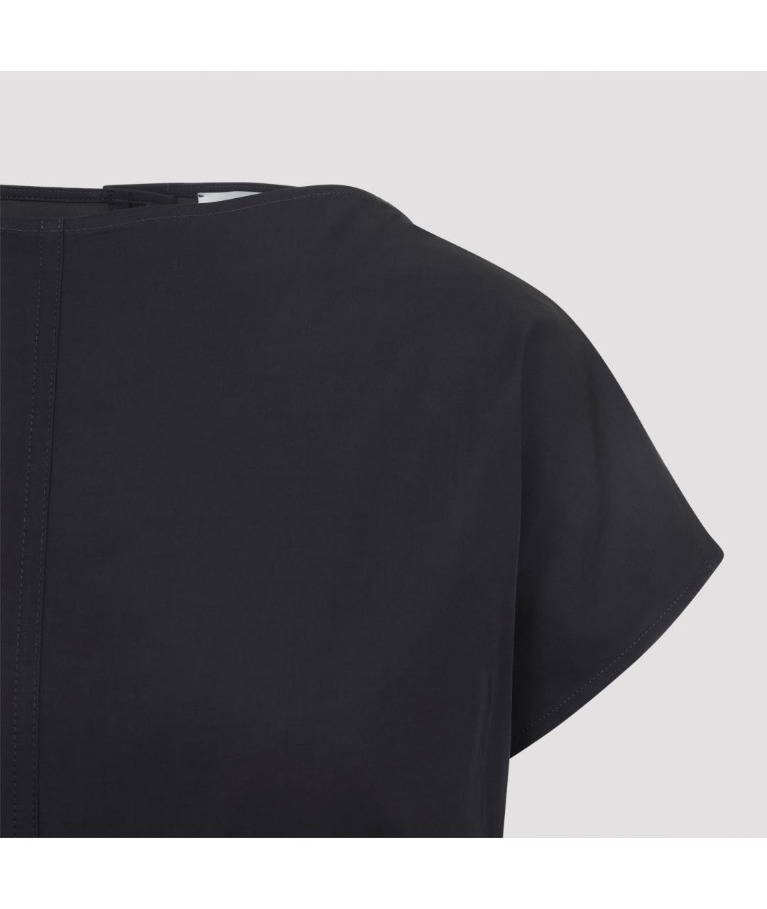 STUDIO NICHOLSON Черное хлопковое повседневное платье, фото 5