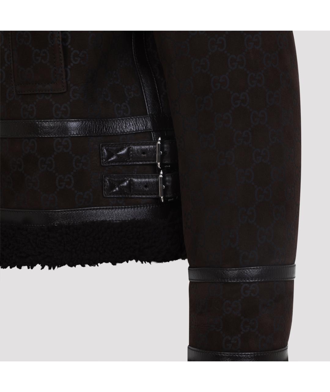 GUCCI Коричневая кожаная дубленка, фото 6