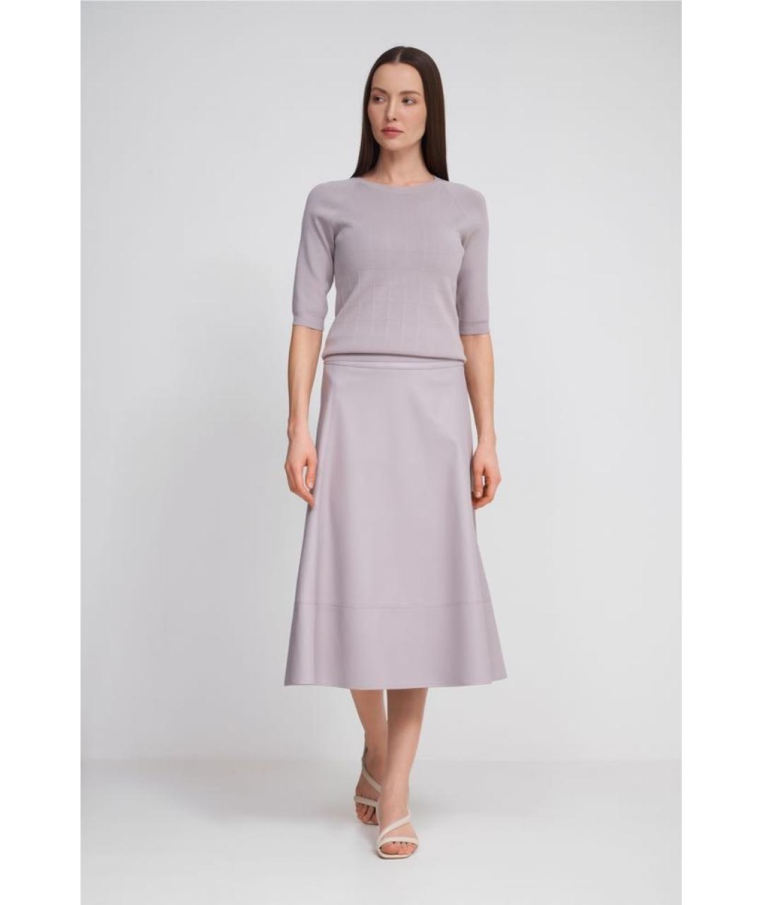 MAX MARA Серая юбка миди, фото 4