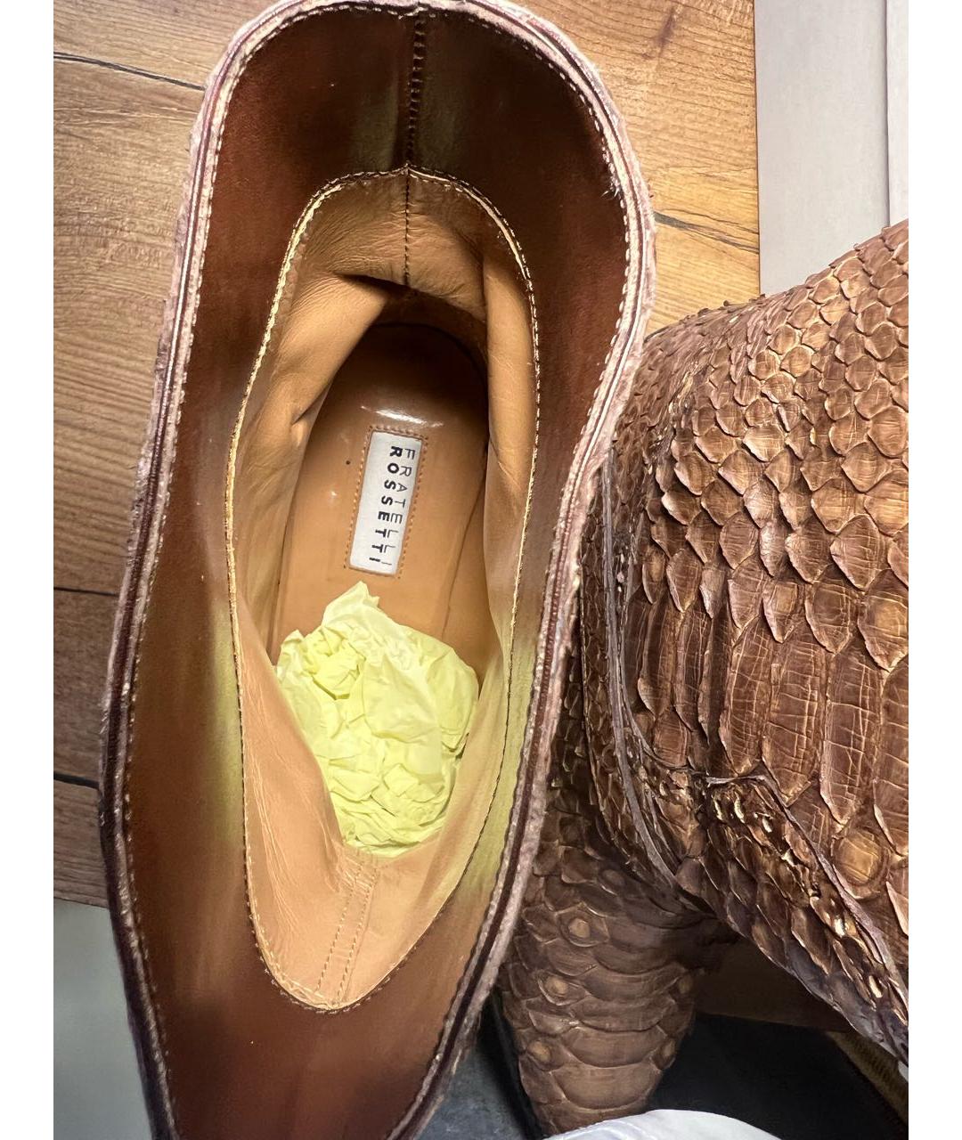 FRATELLI ROSSETTI Коричневые кожаные полусапоги, фото 3