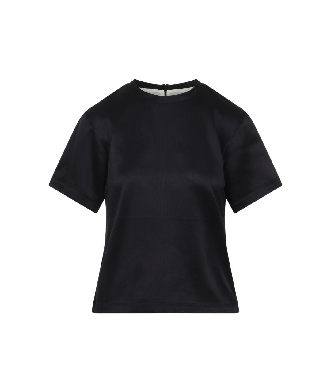 PHOEBE PHILO Черная шелковая футболка, фото 1