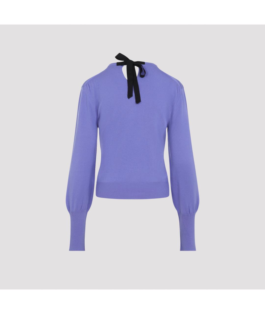 LANVIN Фиолетовый шерстяной джемпер / свитер, фото 4
