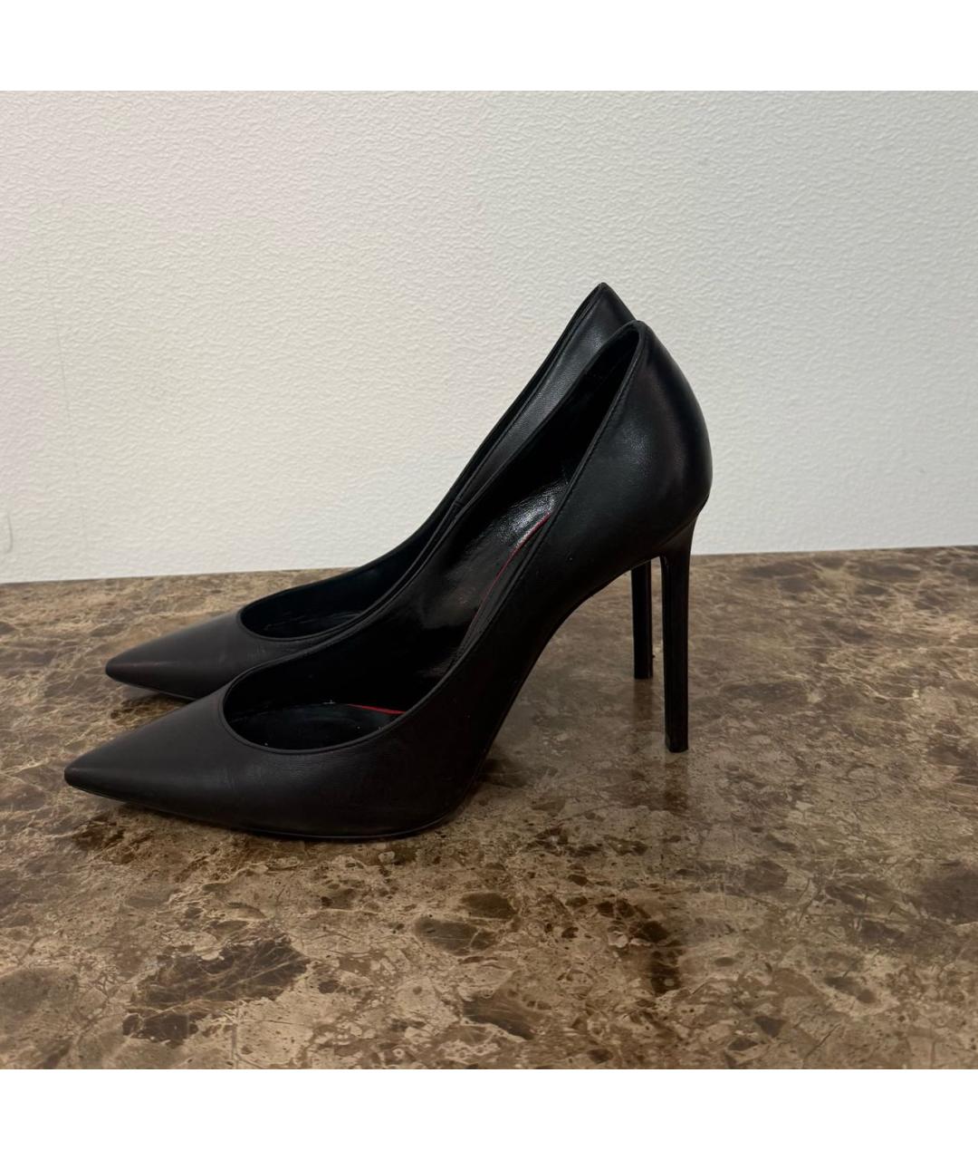 SAINT LAURENT Черные кожаные туфли, фото 5