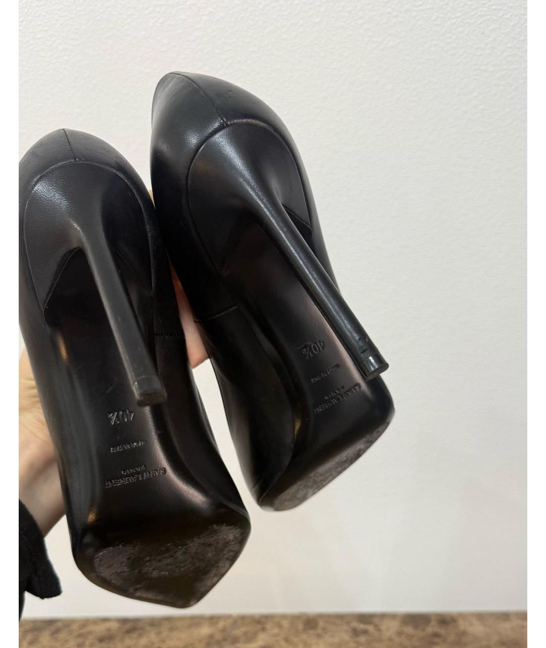 SAINT LAURENT Черные кожаные туфли, фото 4