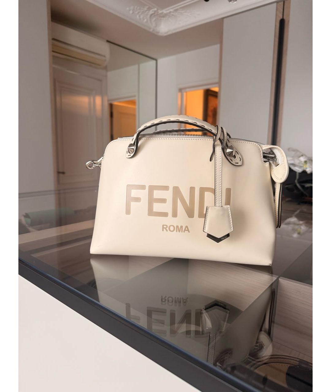 FENDI Бежевая кожаная сумка через плечо, фото 8