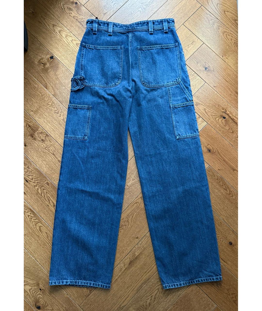 CHANEL Синие хлопковые прямые джинсы, фото 2