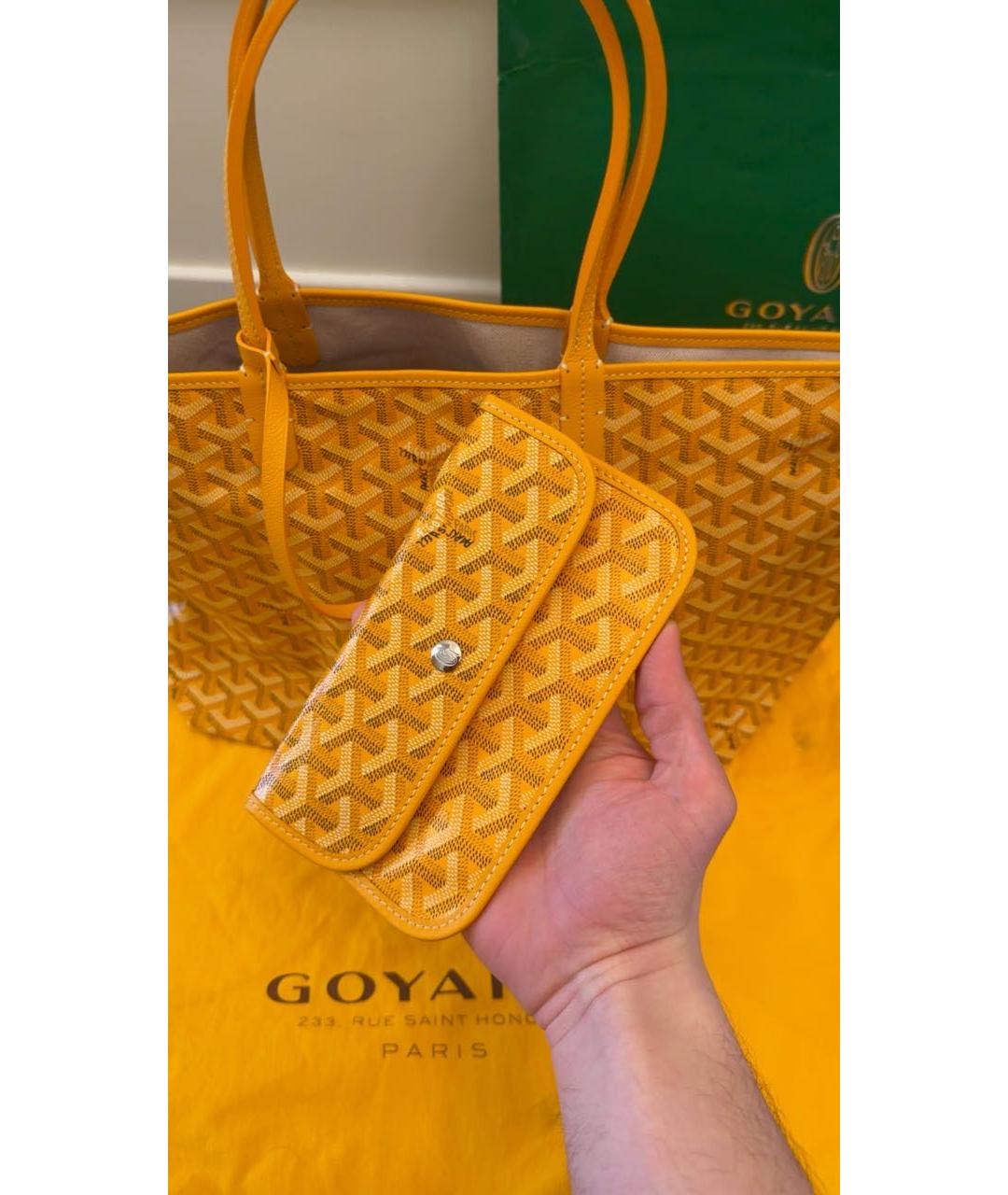 GOYARD Желтая сумка тоут, фото 3