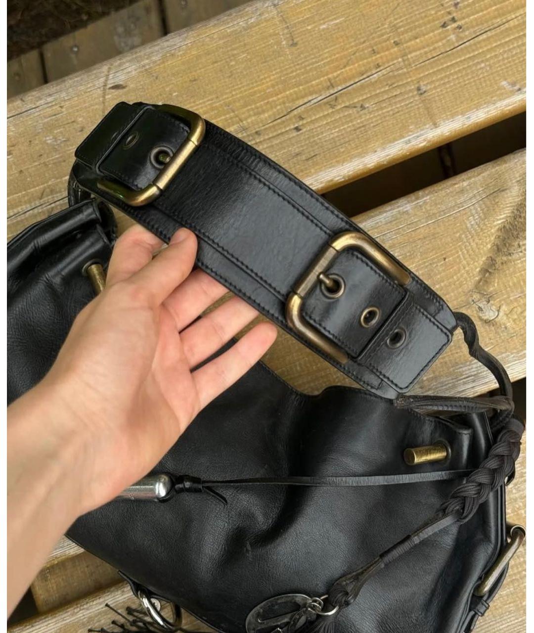 DOLCE&GABBANA Черная кожаная сумка через плечо, фото 3