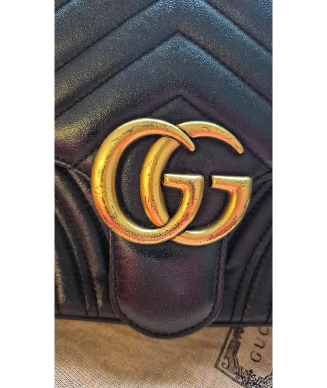 GUCCI Черная кожаная сумка через плечо, фото 4